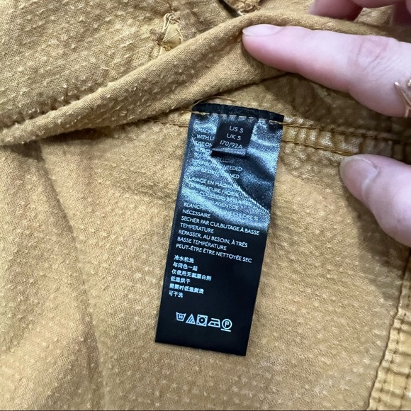 Free People Evelyn Corduroy Crop Boxy Jacket Cognac Sz S Boho Biker Grunge EUC - Picture 8 of 12